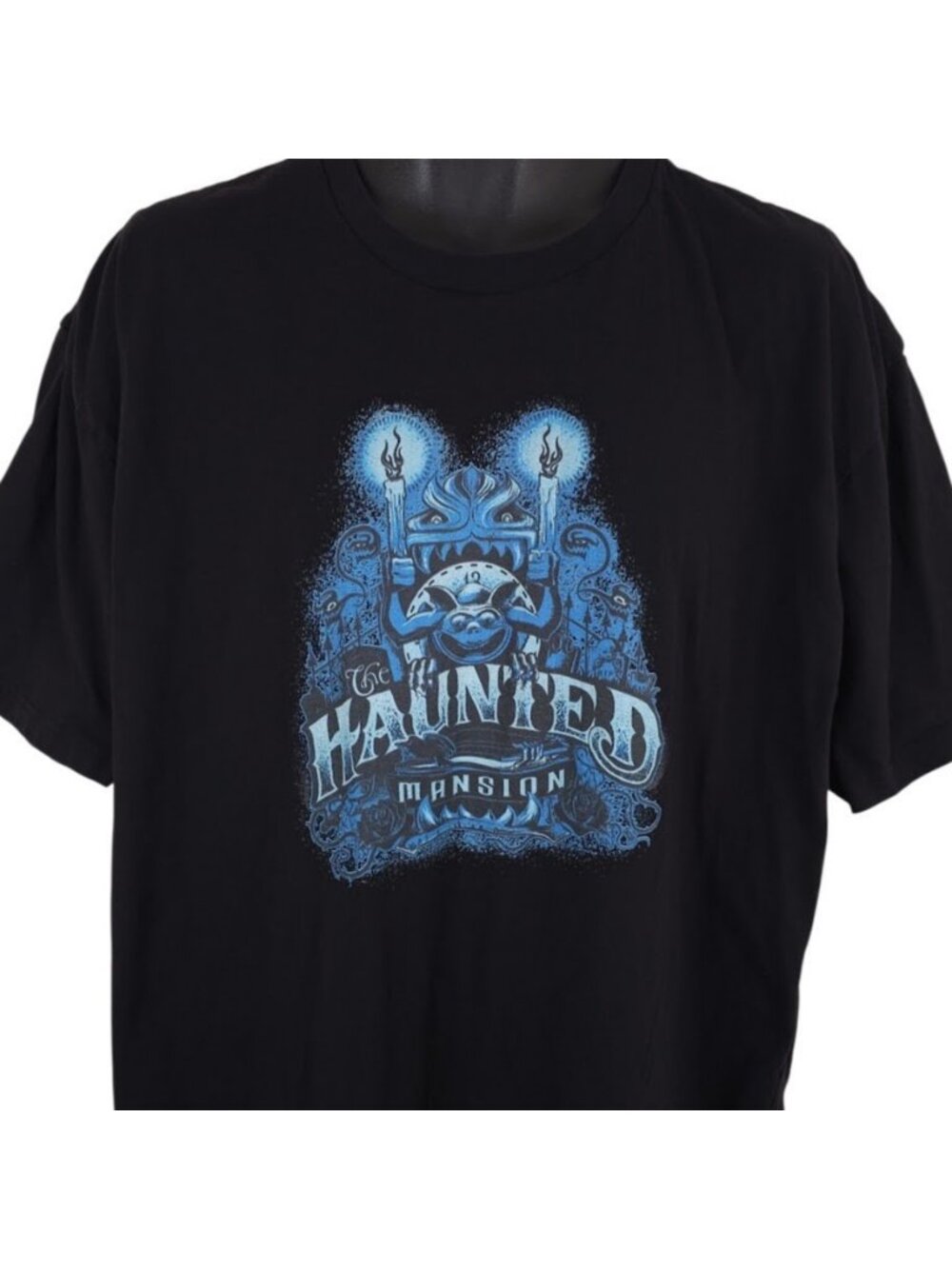 The Haunted Mansion T Shirt Mens Size 2XL Black Disney Gargoyle Candles
